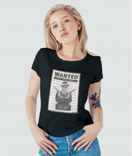Дамска тениска с щампа Готика Wanted Bad Boy - TShirtArtShop.com